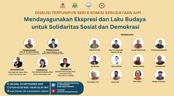 Diskusi Terpumpun Seri ke-6: REMBUK AKADEMISI DAN PRAKTISI ORASI KEBUDAYAAN & PAGELARAN SENI “Mendayagunakan Ekspresi dan Laku Budaya untuk Solidaritas Sosial dan Demokrasi“ | 23 September 2025