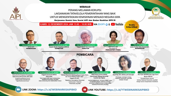 Perang Melawan Korupsi Tata Kelola Pemerintahan yang Baik, Pemberantasan Korupsi, Pengentasan Kemiskinan, menuju Kemakmuran Bangsa