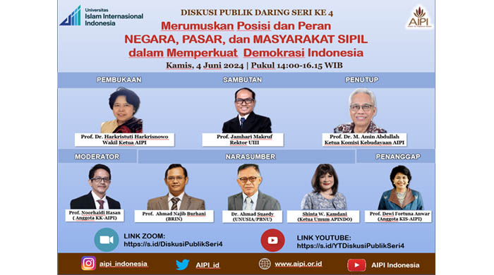 Diskusi Publik Daring : Merumuskan Posisi dan Peran Negara, Pasar, dan Masyarakat Sipil dalam Memperkuat Demokrasi Indonesia