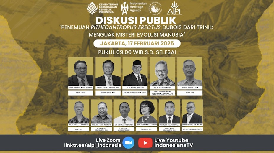 Diskusi Publik : “Penemuan Pithecanthropus Erectus Dobuis dari Trinil: Menguak Misteri Evolusi Manusia”