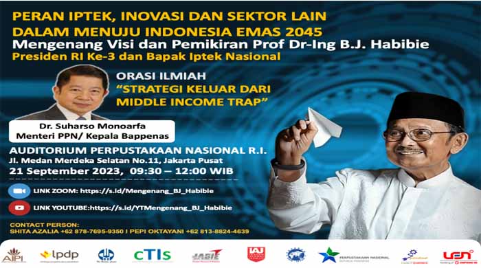 Orasi Ilmiah Hibrida : Strategi Keluar dari Middle Income Trap Menteri PPN/Kepala Bappenas 21 September 2023